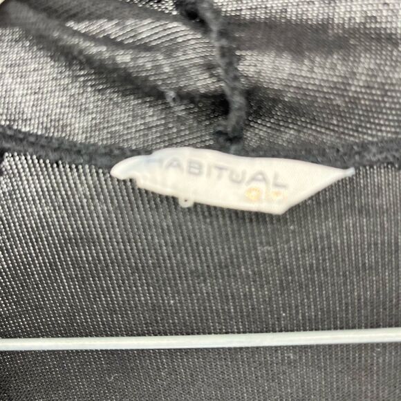 Habitual Black Open Front Cardigan Lightweight Knit Sweater‎ Jacket Size L - Picture 3 of 8